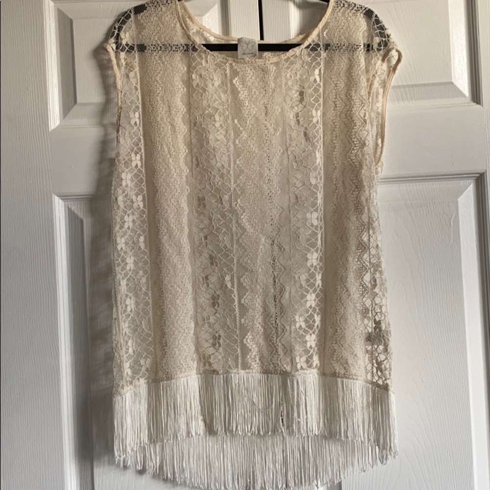 Boho fringe coverup